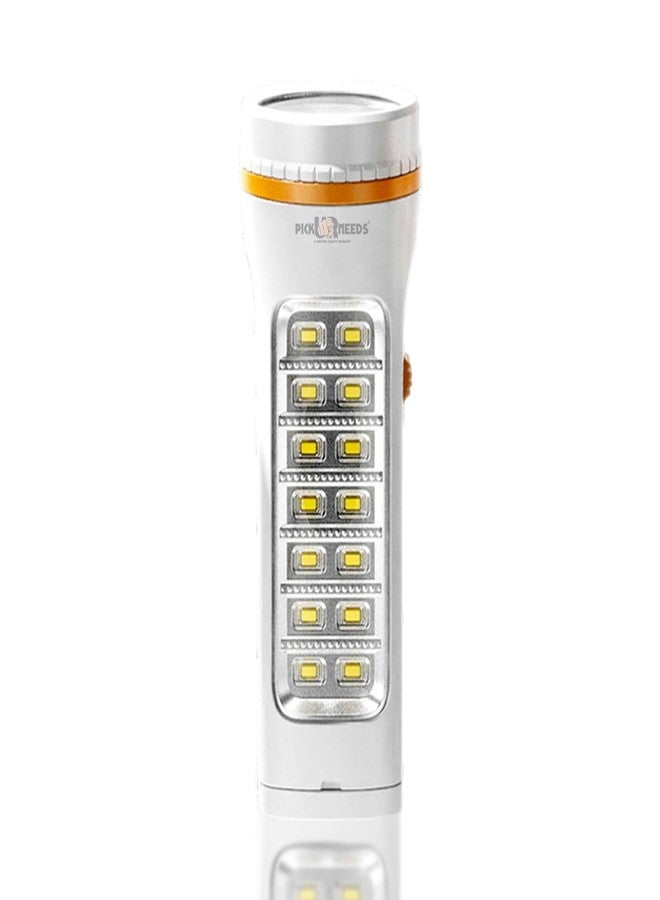 Pick Ur Needs Rechargeable 35W + 14SMD Long Range Torch Emergency Search Light Lamp with Sliding Plug for Charge - Image 1